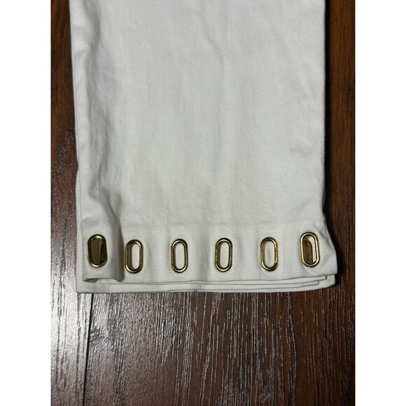 Jones New York Signature Dress Pants Size 4 White Stretch Keyhole Bottom Detail - Picture 4 of 11